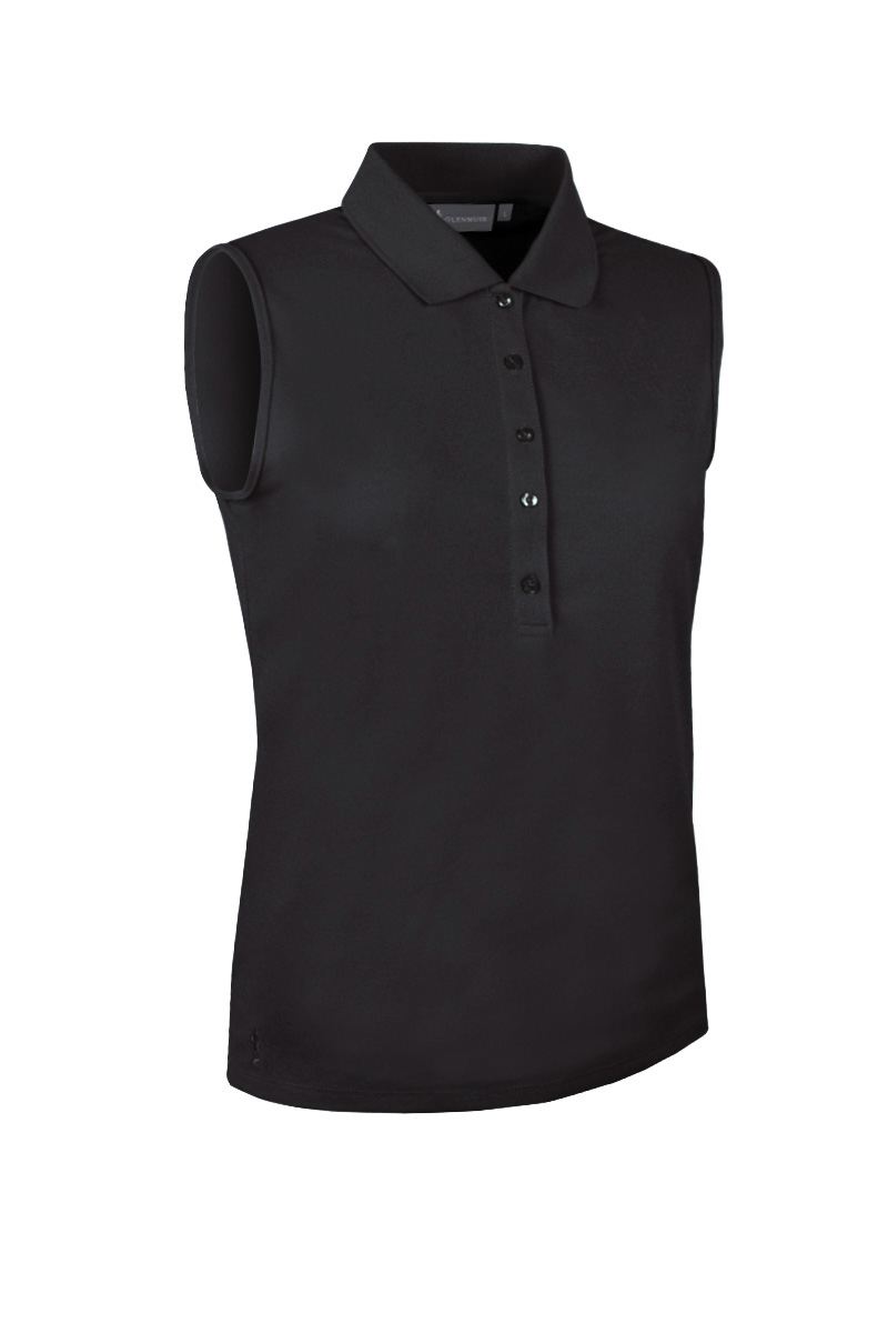 black sleeveless polo shirt ladies