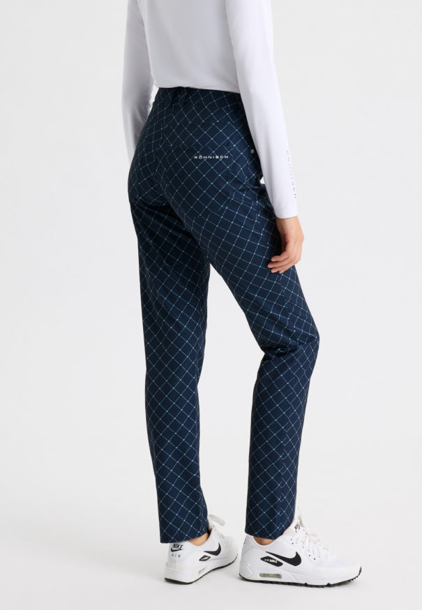 Ladies Rohnisch Chie Comfort Trousers - 112018-T481 Micro R Check Navy - Image 5