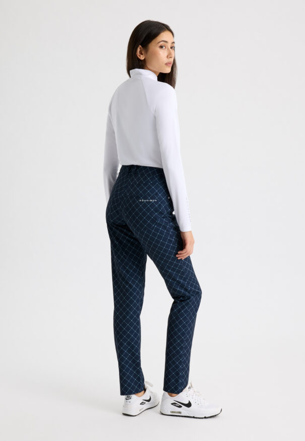 Ladies Rohnisch Chie Comfort Trousers - 112018-T481 Micro R Check Navy - Image 4