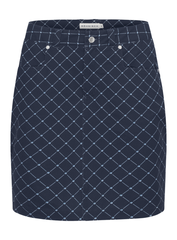 Ladies Rohnisch Chie Comfort Skort - 112020-T481 Micro R Check Navy - Image 5