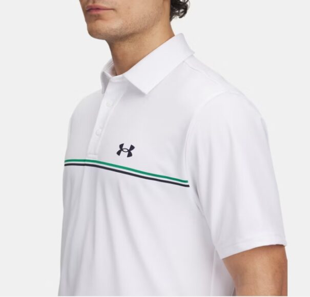 Men's Under Armour Playoff 3.0 Stripe Polo - 1378676-103 White Team Kelly Green Navy - Image 5