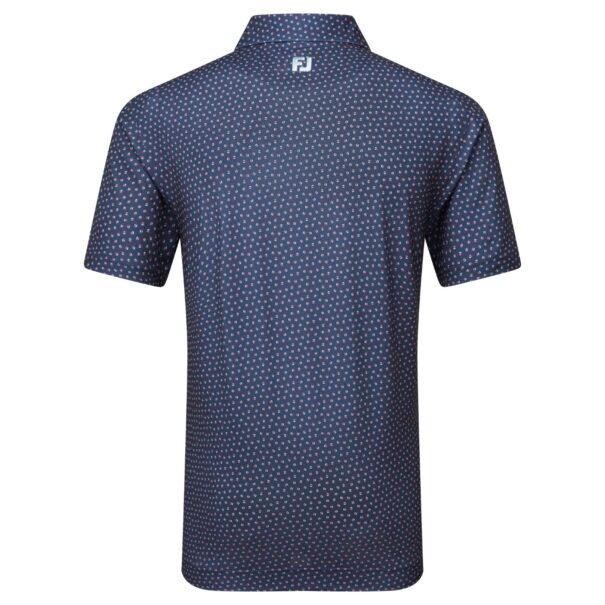 Men's FootJoy Bounce Print Pique Shirt - 34036 Dark Denim - Image 3