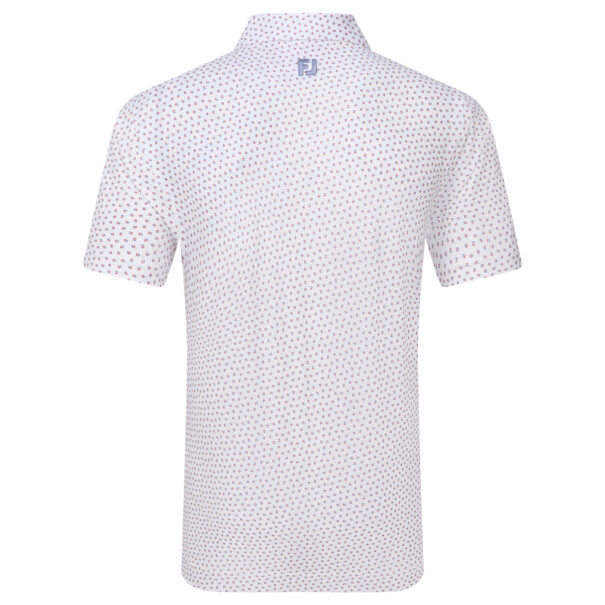 Men's FootJoy Bounce Print Pique Shirt - 34042 White Hibiscus Print - Image 2