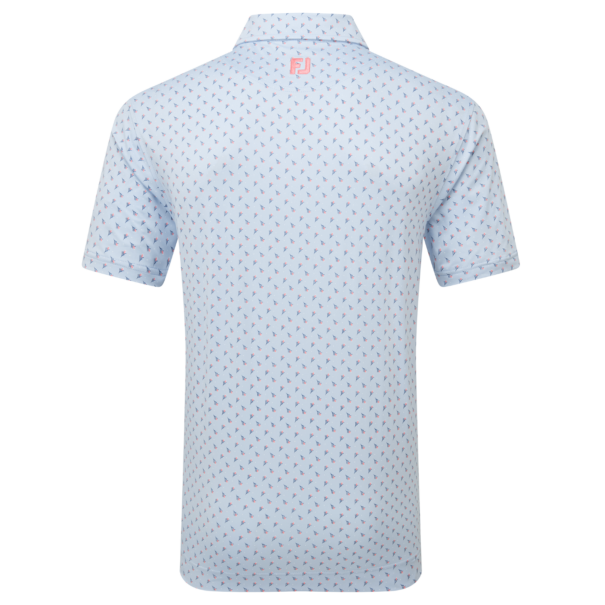 Men's FootJoy Flowerbud Foulard Lisle Shirt - 34064 Skyway - Image 2