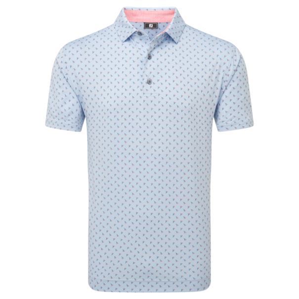 Men's FootJoy Flowerbud Foulard Lisle Shirt - 34064 Skyway