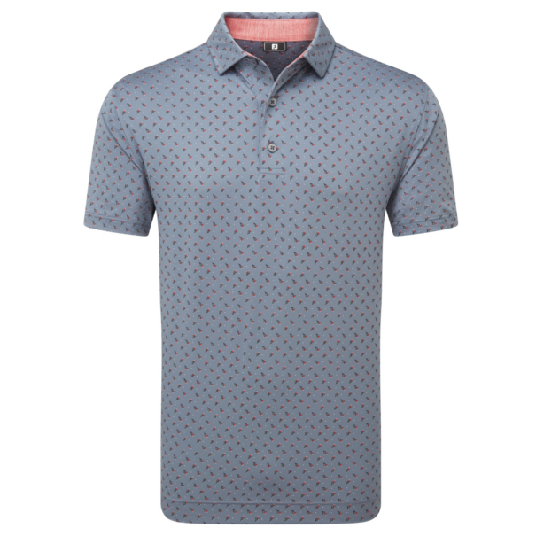 Men's FootJoy Flowerbud Foulard Lisle Shirt - 34067 Flint