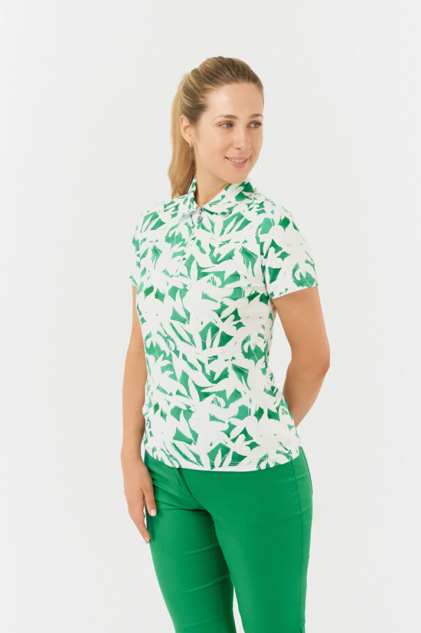 Ladies Pure Amity Polo - PG-52013 3511 Wild Peony Emerald - Image 7