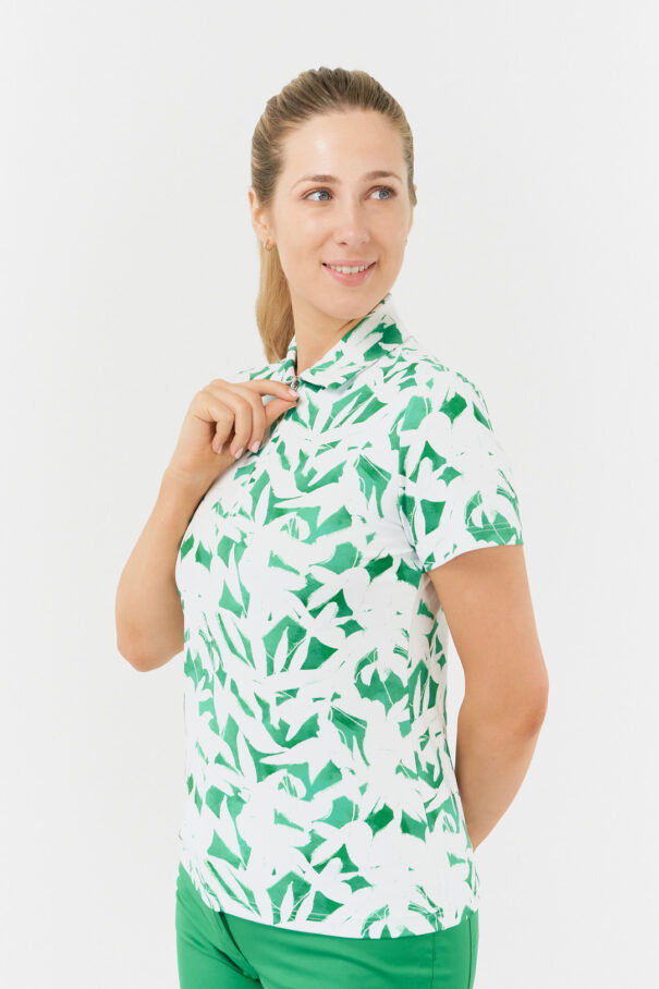 Ladies Pure Amity Polo - PG-52013 3511 Wild Peony Emerald - Image 10