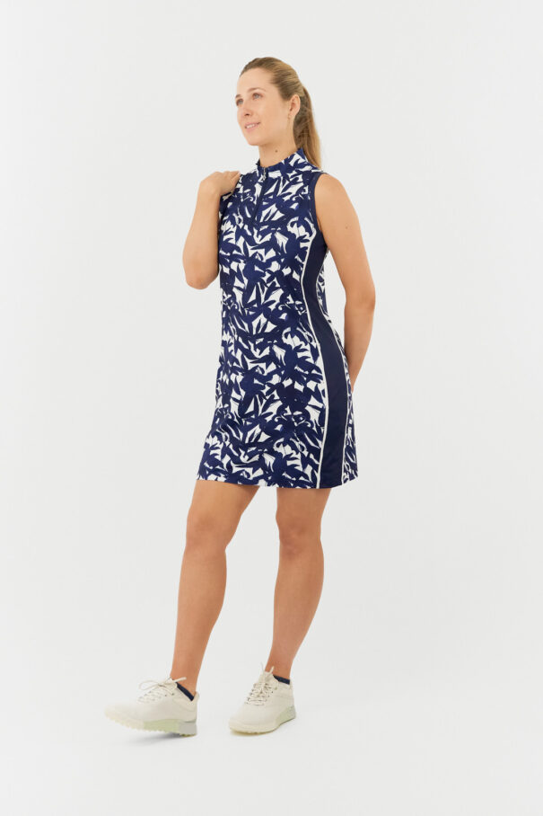 Ladies Pure Heather Sleeveless Dress - PG-52315 5011 Wild Peony Navy - Image 4