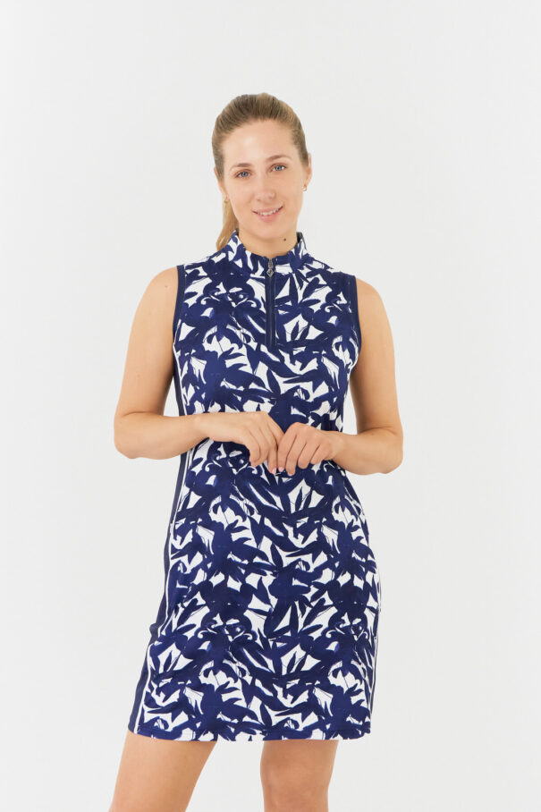 Ladies Pure Heather Sleeveless Dress - PG-52315 5011 Wild Peony Navy - Image 6