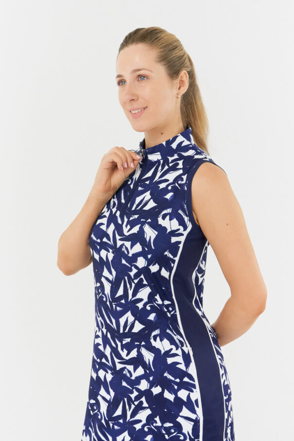 Ladies Pure Heather Sleeveless Dress - PG-52315 5011 Wild Peony Navy - Image 10