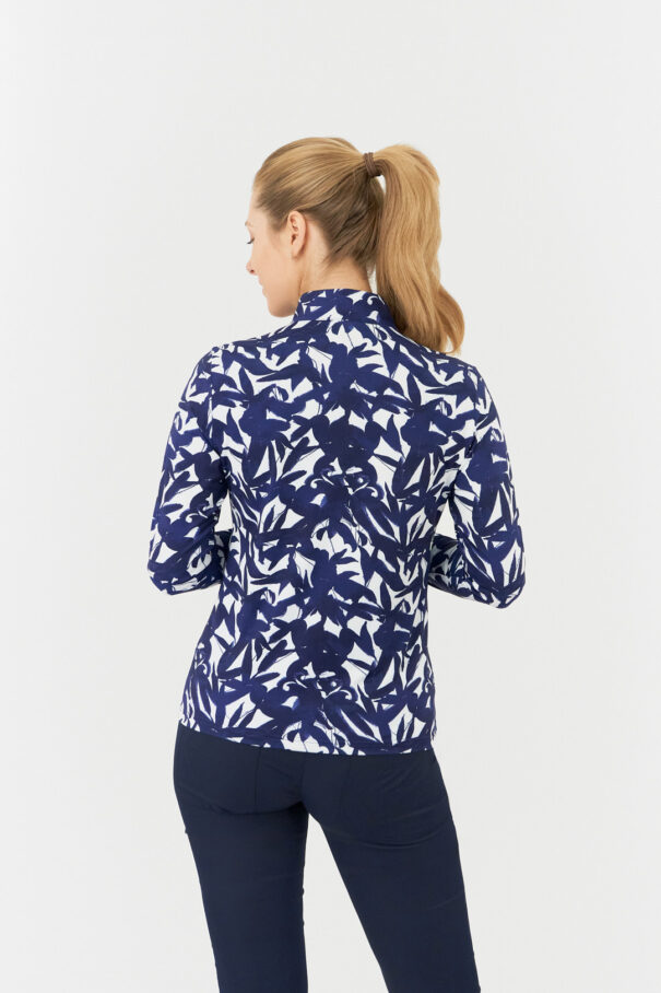 Ladies Pure Serenity Longsleeve Zip Top - PG-52441 5011 Wild Peony Navy - Image 8