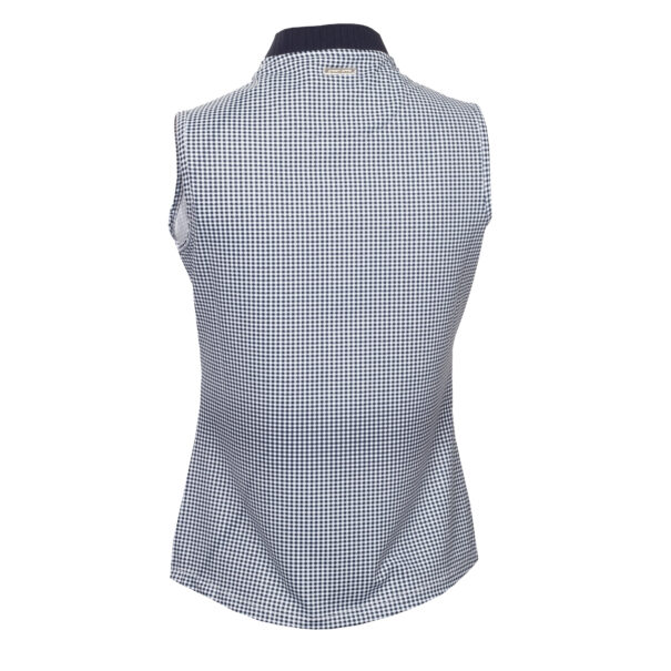 Green Lamb Olwyn Sleeveless Gingham Polo - SG25073 Navy White - Image 4