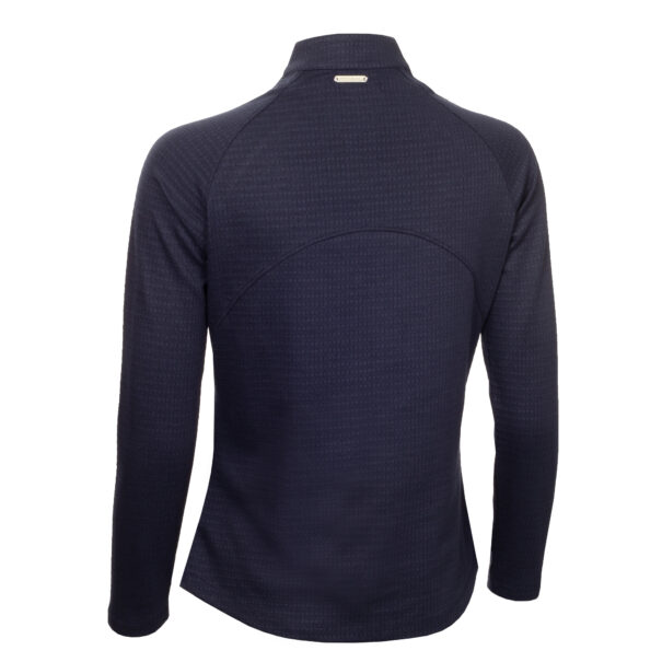 Green Lamb Olive Zip Neck Textured Long Sleeve - SG25076 Navy - Image 4