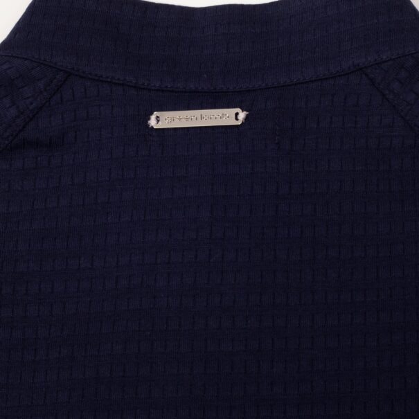 Green Lamb Olive Zip Neck Textured Long Sleeve - SG25076 Navy - Image 6