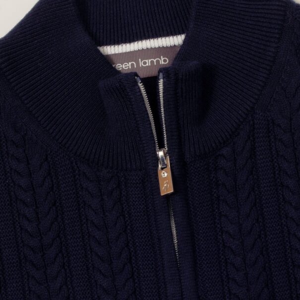 Green Lamb Olena Cable Cardigan - SG25078 Navy - Image 5