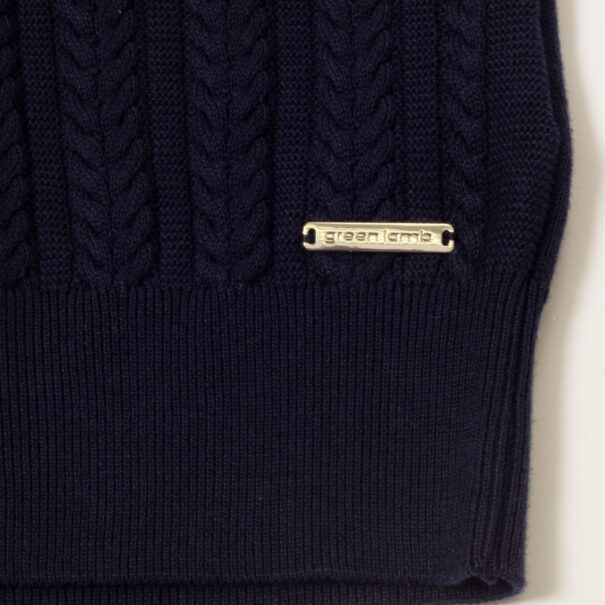 Green Lamb Olena Cable Cardigan - SG25078 Navy - Image 6